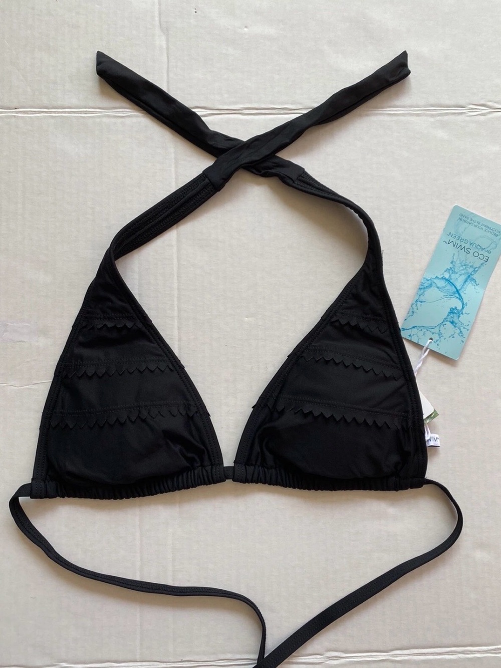 Black Triangle Halter Bikini Top - Women's Swim
